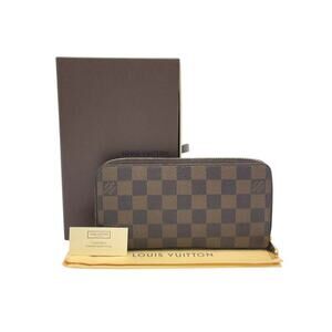 Louis Vuitton Vintage Damier Ebene Compact Sarah Wallet W/Box Zip Around